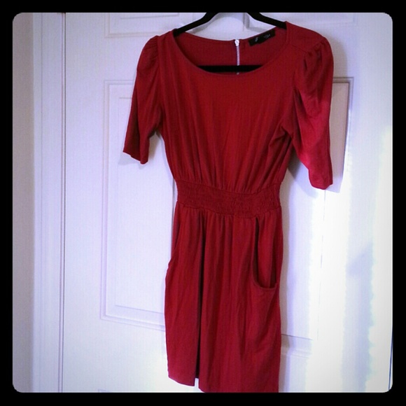 Red forever 21 dress with pockets