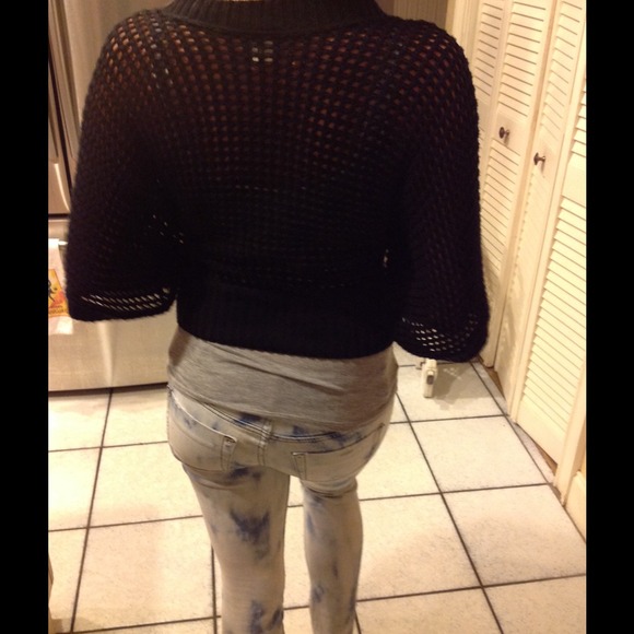 Day Trip (from Buckle) crochet knit black sweater. - Picture 2 of 3