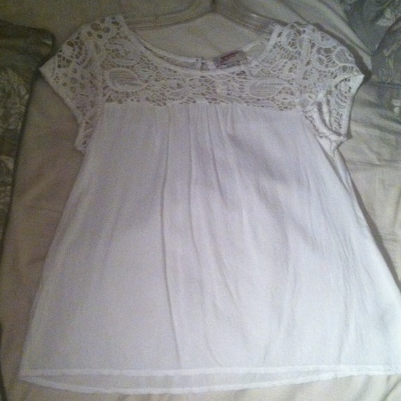 H&m crochet top white blouse