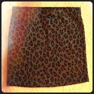 Leopard Print Mini Skirt