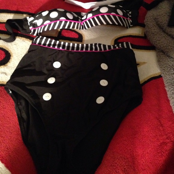 High waisted Pin up suim suit