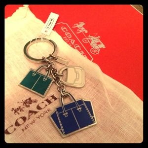 💯%Auth. COACH Silver Handbag Charm Keychain👜💼👛