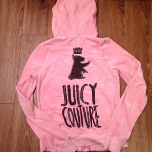 Pink velour Juicy Couture zippered sweater