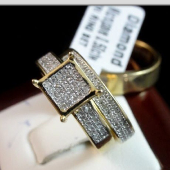 Nice beautiful real diamond 14 k wedding bend - Picture 2 of 4