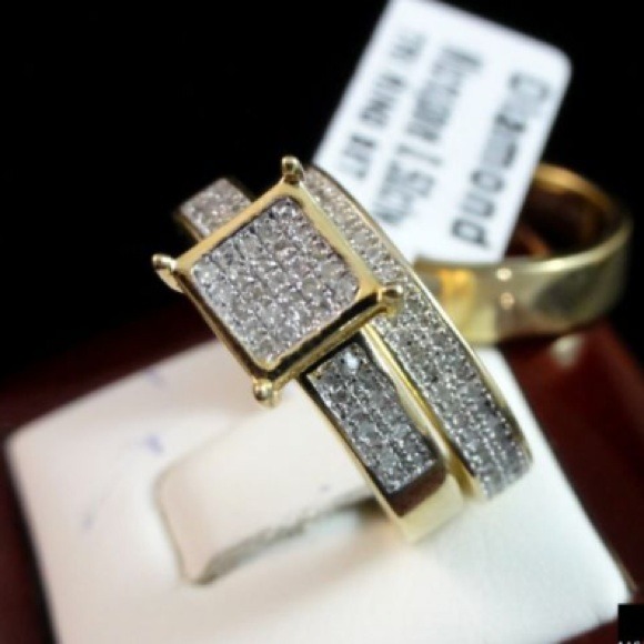 Nice beautiful real diamond 14 k wedding bend - Picture 3 of 4