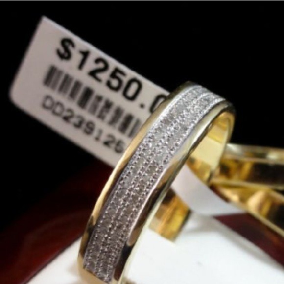 Nice beautiful real diamond 14 k wedding bend - Picture 4 of 4