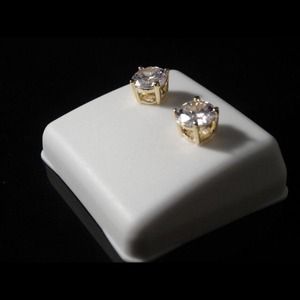 14k yellow gold finish round studs
