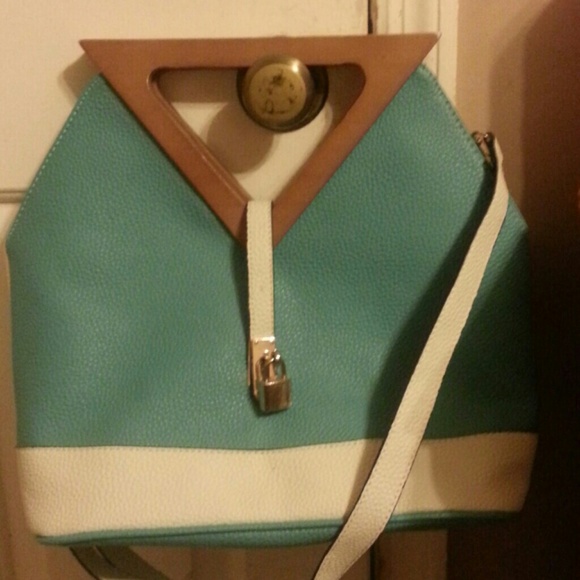 Beautiful unique purse, wooden handle