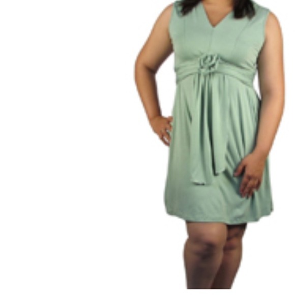 Green  plus size dress