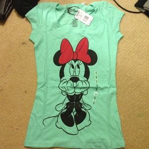 Mint Minnie Mouse Scoopneck