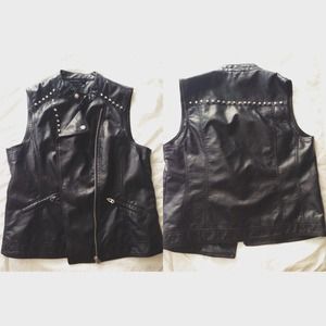 Leather Studded Vest