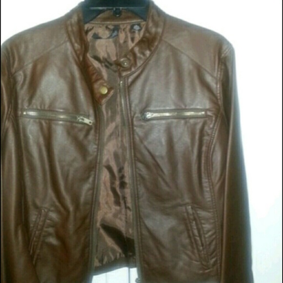 Brown Faux leather jacket