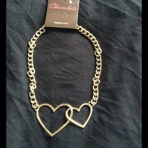 Double heart necklace