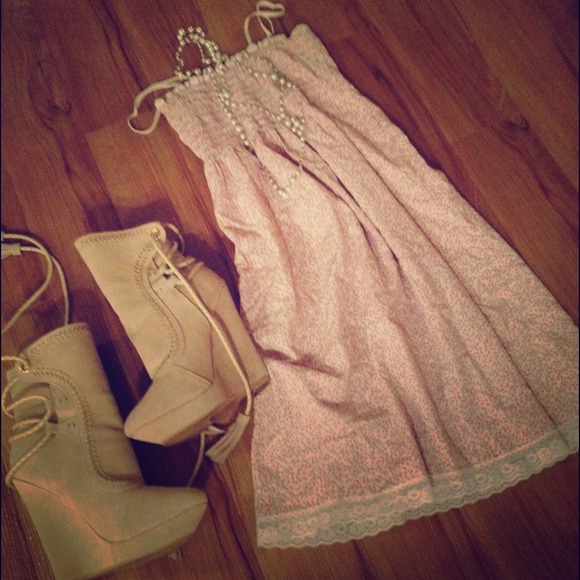 Pink Floral Vintage Lightweight Summer Sundress