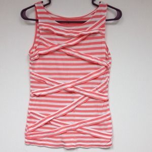 Salmon and white stripped tank.