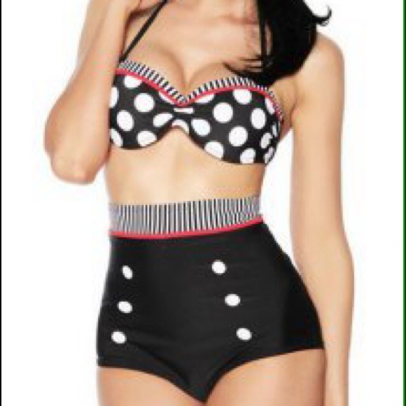 SOLD* Pin up style high waist swimsuit NWOT - Picture 1 of 3