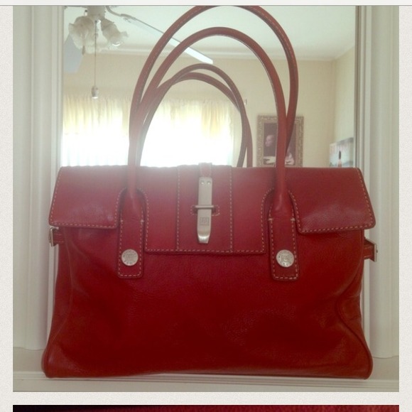 Burgundy leather Michael Kor over the shoulder bag