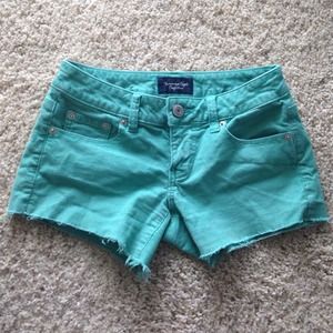 Teal corduroy American Eagle shorts
