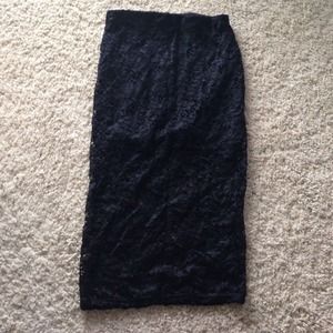 Black Lace Pencil Skirt