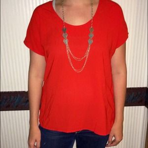 Flashy red short-sleeve top