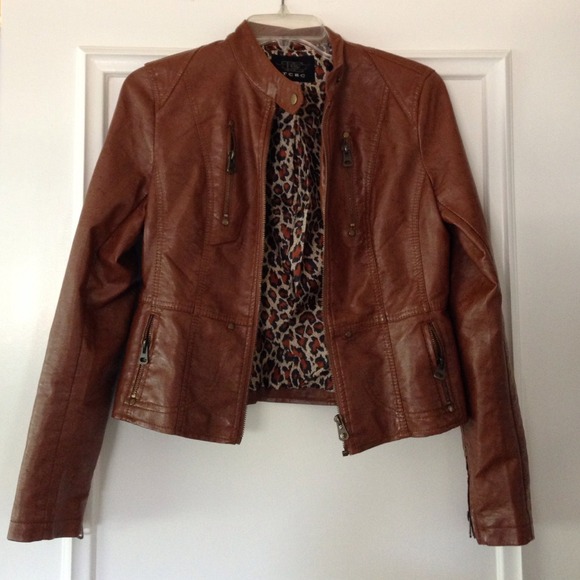 Brown faux leather jacket