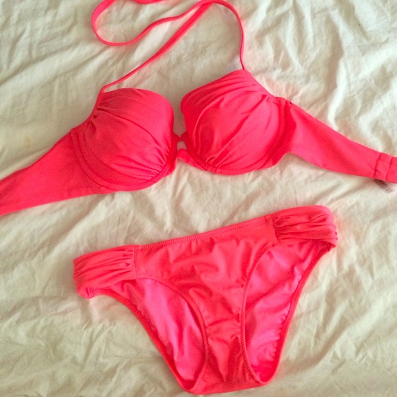 Beautiful  coral Victorias Secret bathing suit