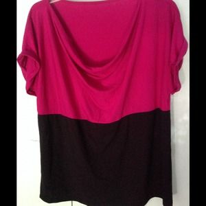 Two tone magenta and black jersey shirt 2X