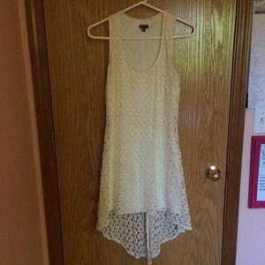 White cream high low dress