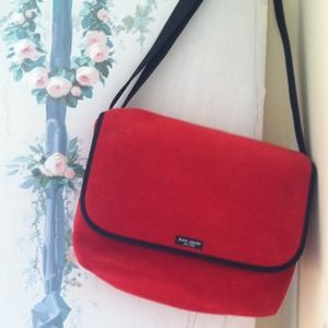 Vintage Kate Spade Red Corduroy handbag.