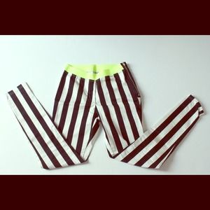 Black and white stripe pants.