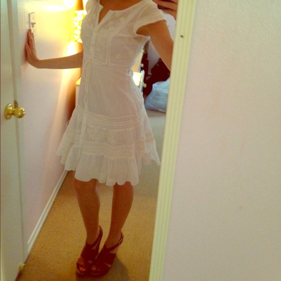 Free people white lace dress size 0