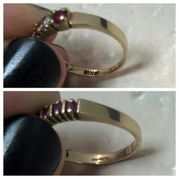 10k gold Ruby & Diamond ring set