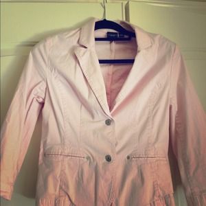 Pink and white pinstripe blazer