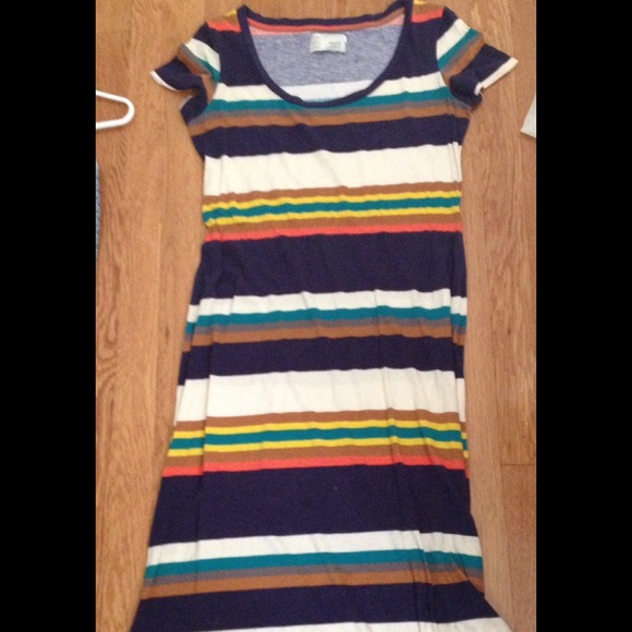 Anthropologie striped cotton maxi dress