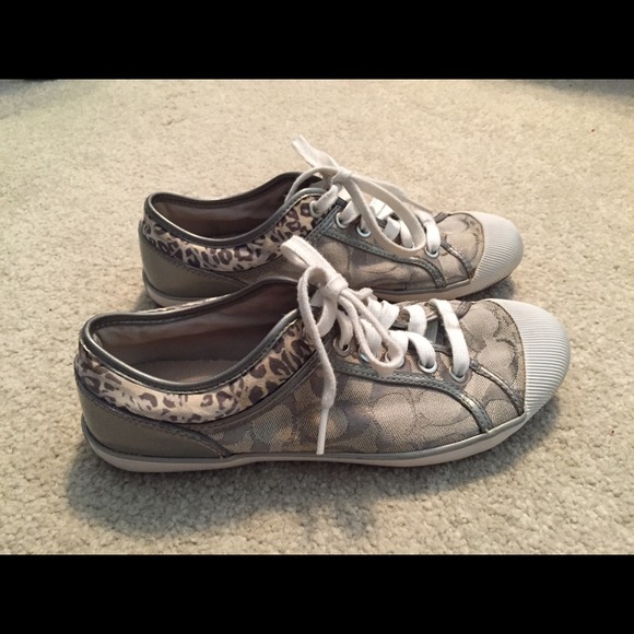 Coach Zorra Silver Signature and Leopard Sneakers