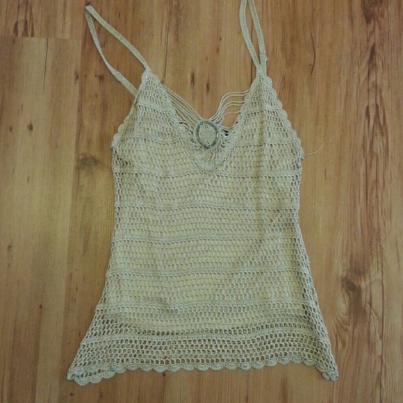 Tan Crochet Top