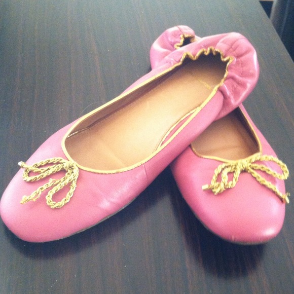 Lilly Pulitzer flats--pink and gold