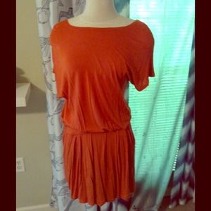 Cotton/jersey blend dress.