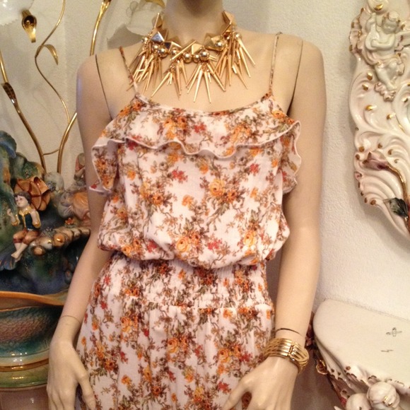 Bohemian Flower Spaghetti Maxi - Picture 2 of 4