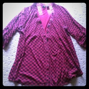 Red plaid "flannel" shirt