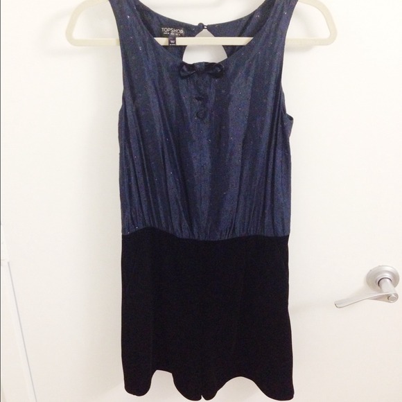 TOPSHOP romper with black velvet bottom