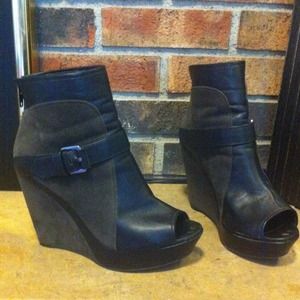 N by Nicole Miller open toe ankle booties.