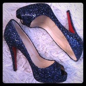 🚫SOLD Christian Louboutin Very Prive Blue Glitter
