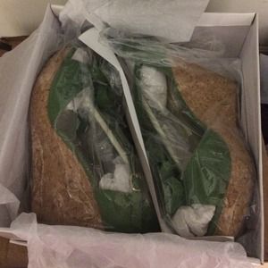 Green Platform Sandals