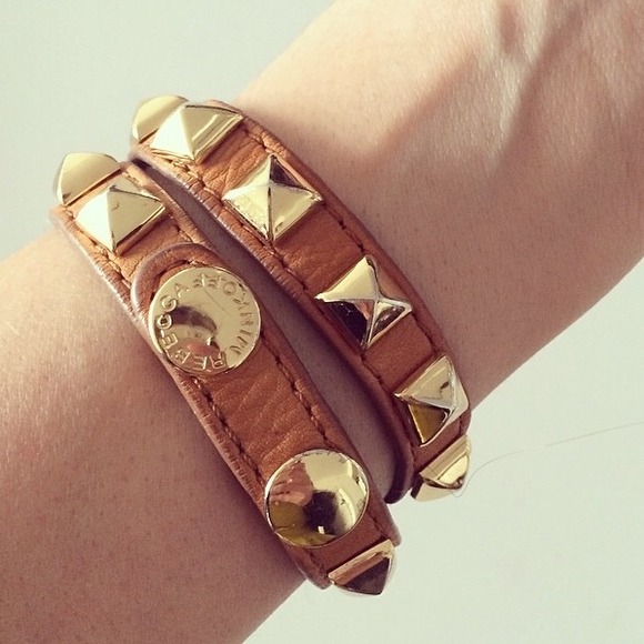 Rebecca Minkoff leather wrap bracelet w/ studs