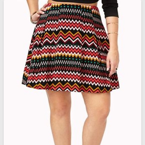 Forever21+ Eclectic Pleated Skirt