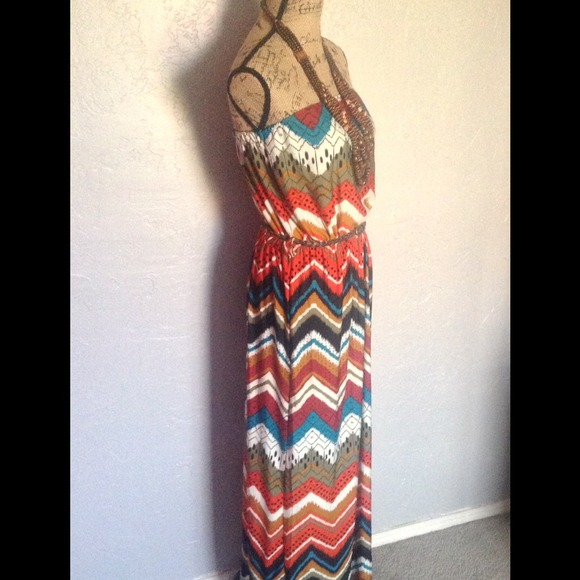 Reduced price!!!  Chevron Strapless Dress. NWOT - Picture 2 of 4