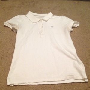 White button up polo