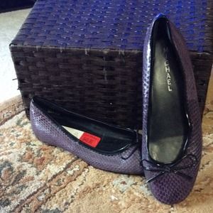 Purple Leather ballet flats.