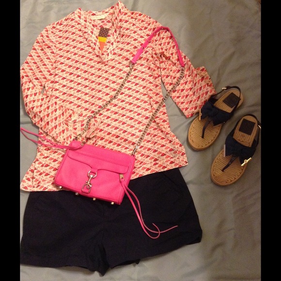 ❌SOLD❌Tory Burch Pink Flamingo Shirt (Authentic)
